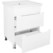Тумба напольная с раковиной Loranto Арфа 60/2Н см CS00067610, белый глянцевый - фото 