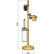 Стойка с держателем и ёршиком Boheme Medici 10613, бронза - фото 2