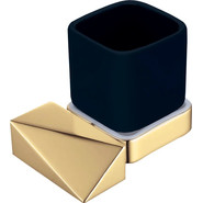 Стакан для зубных щеток Boheme New Venturo 10314-G-B, чёрный/золото, Цвет производителя: чёрный, золото - фото 