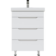 Тумба напольная с раковиной Mirsant Soho quadro 60/2 см с доводчиком, белый - фото 3