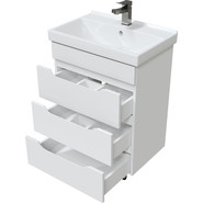 Тумба напольная с раковиной Mirsant Soho quadro 60 см, белый - фото 4