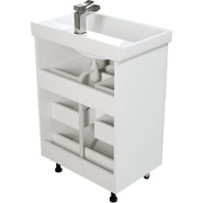 Тумба напольная с раковиной Mirsant Soho quadro 60 см, белый - фото 5