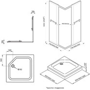 Душевое ограждение Triton Вента 100x100 см, чёрный/прозрачное - фото 5