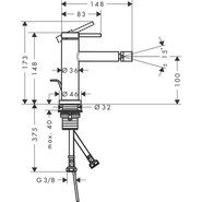 Смеситель для биде Hansgrohe Tecturis S 73201000 - фото 2