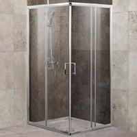 Душевое ограждение BelBagno 85-100х85-100 см UNIQUE-A-2-85/100-C-Cr, хром/прозрачное, Цвет стекла: прозрачное, Размер - мм: 850х850 - фото 