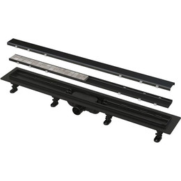Трап Alcadrain 75 см APZ19BLACK-750, чёрный матовый (под плитку) - фото 