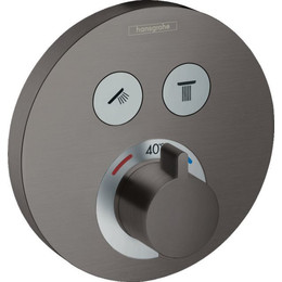 Смеситель для душа с термостатом Hansgrohe ShowerSelect S 15743340, шлифованный чёрный хром - фото 