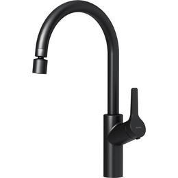 Смеситель для кухни Damixa Eclipse 310722300 с двухрежимным регулируемым аэратором, чёрный, Цвет производителя: чёрный - фото 