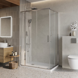 Душевое ограждение BelBagno 125x100 см LUCE-AH-21-125/100-C-Cr, хром/прозрачное - фото 