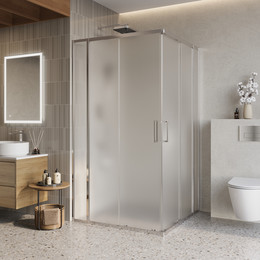 Душевое ограждение BelBagno 110x110 см LUCE-A-22-90+20-P-Cr, хром/матовое - фото 
