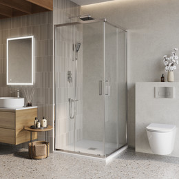 Душевое ограждение BelBagno 80x80 см LUCE-A-2-80-C-Cr, хром/прозрачное - фото 