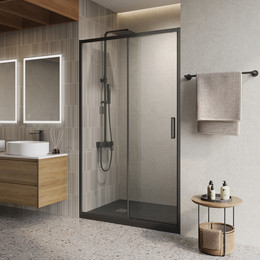 Душевая дверь BelBagno 120 см LUCE-BF-1-120-C-NERO, чёрный/прозрачное - фото 
