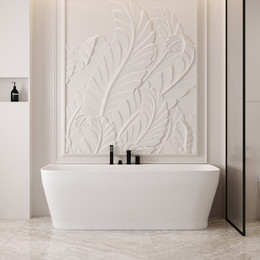 Ванна каменная Abber Stein 170x80 см AS9616, белый матовый - фото 