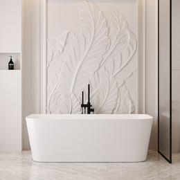 Ванна каменная Abber Stein 170x75 см AS9617, белый матовый - фото 