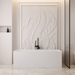 Ванна каменная Abber Stein 150x70 см AS9640-1.5, белый матовый, Размер - мм: 1500х700 - фото 