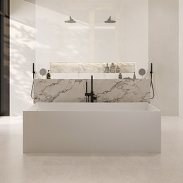 Ванна каменная Abber Stein 180x76 см AS9642-1.8, белый матовый - фото 