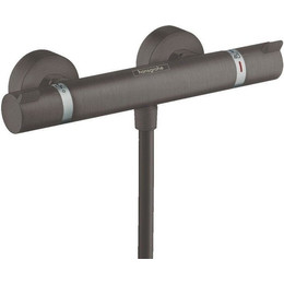 Смеситель для душа с термостатом Hansgrohe Ecostat 13116340, шлифованный чёрный хром - фото 