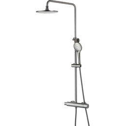 Душевая стойка с термостатом Lemark Bronx LM3770GM, графит - фото 
