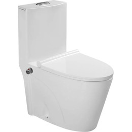 Унитаз-моноблок безободковый SantiLine SL-5012SM-BD с тонкой крышкой микролифт (с арматурой Geberit) - фото 