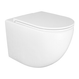 Унитаз приставной безободковый Azario Grado AZ-2141D-UQ1 с тонкой крышкой микролифт (система смыва Торнадо) - фото 