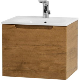 Тумба подвесная с раковиной BelBagno ETNA-600-1C-SO-RN-P 60 см, Rovere Nature, Цвет фасада: Rovere Nature - фото 