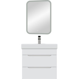 Комплект мебели Mirsant Soho Quadro 60 см (тумба + зеркало) - фото 