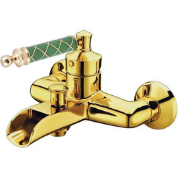 Смеситель для ванны Boheme Vogue 213-MR-GR, золото/зелёный - фото 