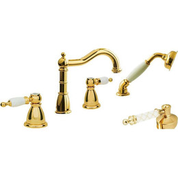 Смеситель для ванны Boheme Murano 395-MR-W, золото - фото 