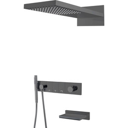 Душевая система для ванны Boheme Zodiac 132-2-SGM, shine gun metal - фото 