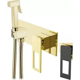 Набор для гигиенического душа Boheme Q 147-GB, чёрный/золото, Цвет производителя: чёрный, золото - фото 