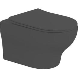 Унитаз подвесной Boheme Fiore 978-SET-B с крышкой микролифт, чёрный матовый, Цвет производителя: чёрный матовый - фото 