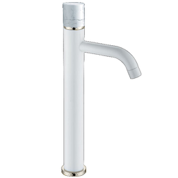 Смеситель для раковины высокий Boheme Stick 122-W-MR-WHITE, white chrome - фото 