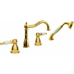 Смеситель для ванны Boheme Tradizionale Oro 395-BSW, чёрный/золото - фото 