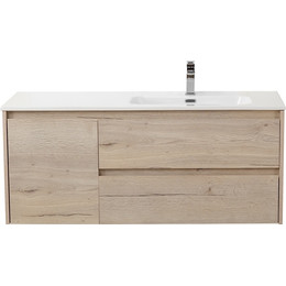 Тумба подвесная с раковиной BelBagno KRAFT-1200-2C-1A-SO-RGB-R 120 см, Rovere Galifax Bianco - фото 