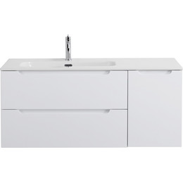 Тумба подвесная с раковиной BelBagno ETNA-1200-2C-1A-SO-BL-L 120 см (раковина BB1200ETL-L) Bianco Lucido, Цвет фасада: Bianco Lucido - фото 