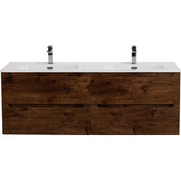 Тумба подвесная с раковиной BelBagno ETNA-1200-4C-SO-2-RW 120 см (раковина BB1200-2-ETL) Rovere Moro, Цвет фасада: Rovere Moro - фото 