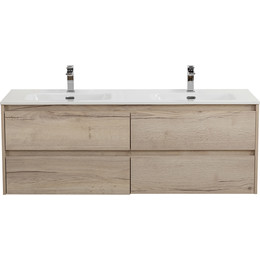 Тумба подвесная с раковиной BelBagno KRAFT-1400-4C-SO-2-RGB 140 см, Rovere Galifax Bianco - фото 