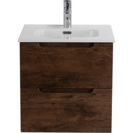 Тумба подвесная с раковиной BelBagno ETNA-500-2C-SO-RW 50 см (раковина BB500ETL) Rovere Moro, Цвет фасада: Rovere Moro - фото 