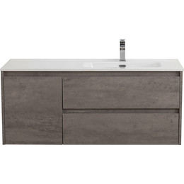Тумба подвесная с раковиной BelBagno KRAFT-1000-2C-1A-SO-CG-R 100 см, Cemento Grigio - фото 