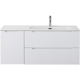 Тумба подвесная с раковиной BelBagno ETNA-1200-2C-1A-SO-BL-R 120 см (раковина BB1200ETL-R) Bianco Lucido, Цвет фасада: Bianco Lucido - фото 