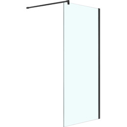 Душевая перегородка Azario Chicago Walk-in 120 см AZ-NAR6310 1200 Black (стекло 8 мм) с кронштейном в комплекте, чёрный/прозрачное - фото 