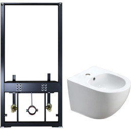 Инсталляция с подвесным биде Azario Grado AZ-8040-1001/F-0053-0025+AZ-0046-BW SP - фото 