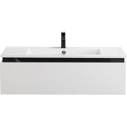 Тумба подвесная с раковиной Cezares SLIDER-1000-1C-SO-BO 100 см, Bianco Opaco - фото 