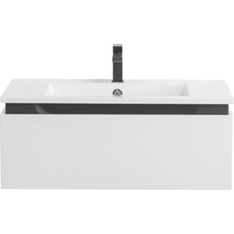 Тумба подвесная с раковиной Cezares SLIDER-800-1C-SO-BO 80 см, Bianco Opaco - фото 