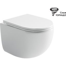 Унитаз подвесной безободковый Ceramicanova Up CN4007 с тонкой крышкой микролифт, Цвет производителя: белый - фото 