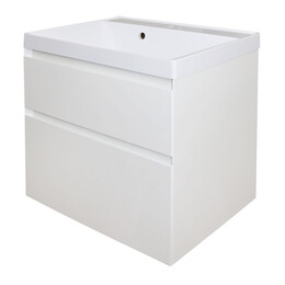 Тумба подвесная с раковиной Azario Velluto 60 см CS00088601, белый матотвый - фото 