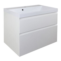 Тумба подвесная с раковиной Azario Velluto 80 см CS00088603, белый матотвый - фото 