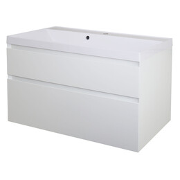 Тумба подвесная с раковиной Azario Velluto 100 см CS00088604, белый матотвый - фото 