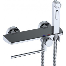 Набор для гигиенического душа CeramaLux LT9505, хром/чёрный матовый, Цвет производителя: хром/чёрный - фото 