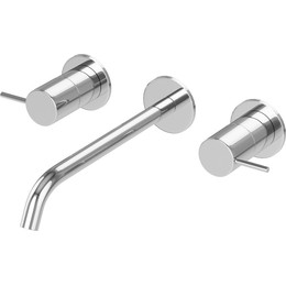 Смеситель для раковины настенный Cezares LEAF-BLI3L-20-L-01-W0 (со скрытой частью) - фото 